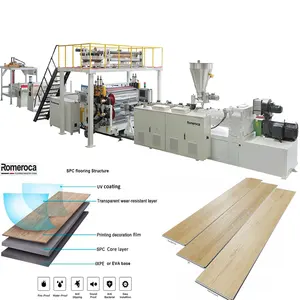 Romeroca Spc faisant la machine Pvc SPC ligne d'extrusion de sol carrelage ligne de production de sol en plastique prix carreaux de sol faisant la machine