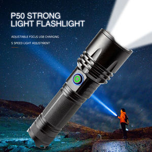 Bán Hot Đa-Chức năng công suất cao USB có thể sạc lại Telescopic Zoom Hợp kim nhôm P50 <span class=keywords><strong>LED</strong></span> Ngọn Đuốc Đèn chiến thuật đèn pin - Product Image 2