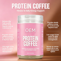 Café Protéiné OEM Poids Net 1,4 lb (635 g) 20 g de Protéines Faible Teneur en Sucre Faible Teneur en Glucides Poudre Instantanée Complément Alimentaire