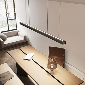 Modern Aluminum Linear LED Desk <strong>Light</strong> Wholesale Minimalist Hanging <strong>Fixture</strong> Chandelier <strong>for</strong> Home <strong>Office</strong> Restaurant with Long Shape - Product Image 1