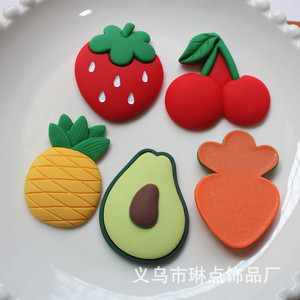 Fruta grande fresa aguacate DIY accesorios pin tocado parche Norte 8 cuentas charmsbeads resina de plástico encantos - Product Image 2