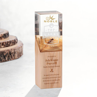 Trophée personnalisé en bois et cristal pour récompense de meilleures ventes avec gravure de nom, cadeau de reconnaissance d'entreprise, prix d'appréciation pour cadres