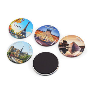 Aimant <span class=keywords><strong>de</strong></span> réfrigérateur <span class=keywords><strong>souvenir</strong></span> personnalisé en métal étamé imprimé en 3D, motif France <span class=keywords><strong>Paris</strong></span>, avec autocollant magnétique - Product Image 3