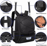 Sac à dos de baseball et softball personnalisé, imperméable, avec compartiment pour casque et chaussures, pour jeunes et adultes