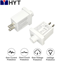 Adaptateurs d'alimentation PC étanches IP44 certifiés ETL FCC ICES, étanches à la pluie, DC 12V 300mA 500mA 0.7A 0.8A 1A 2A 3A pour guirlande LED
