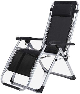 Zero Gravity silla plegable con almohada fija y reposapiés cuadrado, adecuada para uso al aire libre - Product Image 1