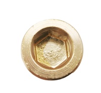 Bouchon d'arrêt en laiton forgé pour raccords de tuyauterie NPT 3/8'' à tête hexagonale