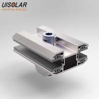 Support de pince solaire de toit ondulé en aluminium, forme de U pour panneau solaire sans cadre