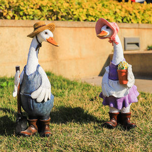 Creative Cartoon Animal Theme Duck Resin Crafts for Garden Desktop & Home Decoration-Wholesale Birthday Gifts