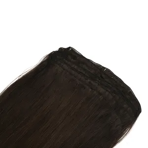 Großhandel Lieferant 100 % jungfräuliches Remy-Menschhaar-Schuss dünn unsichtbar dunkle Farbe handgebundene Schuss-Haarverlängerungen