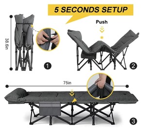 <span class=keywords><strong>Lettino</strong></span> portatile portatile singolo Extra <span class=keywords><strong>piccolo</strong></span> con materasso Oxford per campeggio all'aperto spiaggia uso interno letto pieghevole in magazzino - Product Image 2