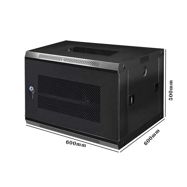 19-inch 9U Black Data Center Enclosure Mesh Door Assembled Wall-Mounted Server Rack 600*600 Metal Network Cabinet 4U 12U
