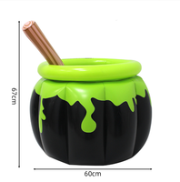 Cercueil gonflable d'Halloween avec squelette, seau à boissons en PVC pour refroidisseur de boissons de fête et décoration effrayante