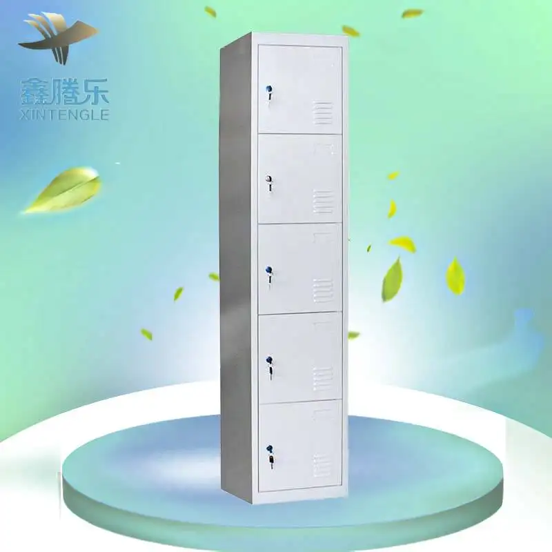 Guangzhou fábrica 5 portas aço quarto parede guarda-roupa armazenamento armário de aço