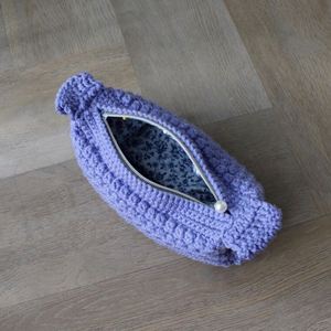 Winter Eco-Friendly Bubble Cosmetic Bag Handmade Crochet Clutch Custom Ladies Zip Travel Organizer Bags Portable Cotton <b>Storage</b> - Product Image 5