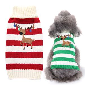 Kualitas tinggi rusa cetak pakaian anjing murah musim dingin mode garis natal Sweater - Product Image 1