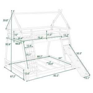 Culla Multifunzionale di Alta Qualità per Bambini, Letto per Neonati in Legno, Triangolo di Arrampicata con Scivolo - Product Image 5