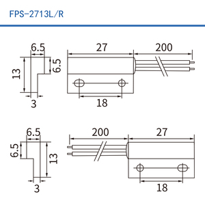 รีดสวิตช์เซ็นเซอร์แม่เหล็กแบบแม่เหล็กไฟฟ้า  ตัวเรือน ABS สายไฟ UL1007 100VAC 0.5A สำหรับตู้เสื้อผ้า ตู้เก็บของ ประตู - Product Image 4