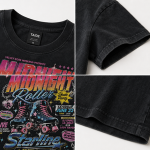 Camiseta Corta TaiDe con Certificación ISO, 280GSM, Algodón Lavado con Ácido, Estilo Y2K Retro, Estampado Gráfico de Skate, Personalizada, Streetwear para Hombre - Product Image 2