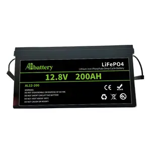 배터리 리튬 LiFePO4 태양 12.8V 100AH 200AH 300AH 저장 배터리