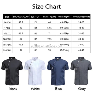 Cuisine Chef manteau veste à manches courtes cuisine Durable uniforme de travail couleur unie imperméable Restaurant Chef veste coton - Product Image 6