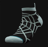 Chaussettes de sport professionnelles à la mode - Motif toile d'araignée jaune fluorescent, respirantes et à séchage rapide