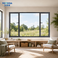 Ventana Corredera de Aluminio de Alta Resistencia Yomoga Factory para Casa Contemporánea, Diseño de Tres Paneles con Centro Fijo