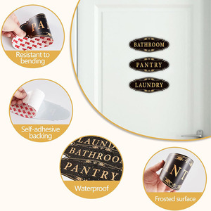 Autocollant de porte de garde-manger ovale en PVC imperméable, design traditionnel, 22,75x8,75 pouces - Product Image 3