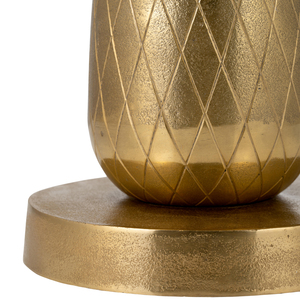 Tavolino Laterale in Metallo con Base a Forma di Ananas, Finitura Dorata, Tavolino Decorativo per Soggiorno o Camera da Letto - Product Image 5