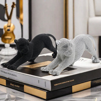 Nouveaux produits d'hiver statue de léopard en résine ornements sculpture de léopard grande sculpture extérieure animal