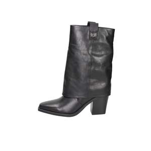 Botas de Media Pantorrilla para Mujer Carmela, Tacón Cuadrado, Cuero Negro - Product Image 1