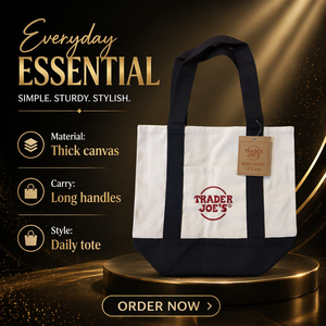 Bolsas de Mano NUEVAS de Trader Joe's, Color Pastel, Envío Gratis, Personalizadas, de Dos Tonos, Reutilizables, de Lona, para Compras en el Supermercado, para Mujer - Product Image 2