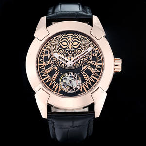 Reloj Mecánico Diamond Lucky Totem con Cristal de Zafiro, Elegante Combinación de Colores Negro y Dorado, Lujoso Reloj de Pulsera Mecánico - Product Image 2