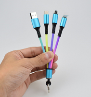 Mini porte-clés LED OEM/ODM avec logo, câble de charge rapide USB Type-C 3-en-1 en PVC pour ordinateur, appareil photo, IP 16 PRO MAX