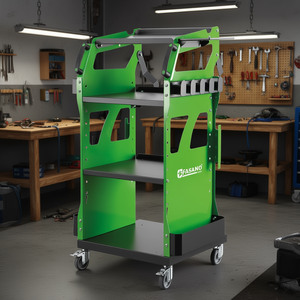 Carrito de Herramientas Fasano FG 127V/A Verde con 3 Estantes y Ruedas para Almacenamiento en Taller - Product Image 3