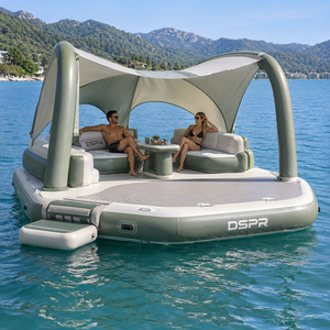 Piattaforma Galleggiante Gonfiabile Personalizzata con Sedute e Tetto Parasole per Hotel Costieri, <span class=keywords><strong>Spiagge</strong></span> e Parchi Acquatici - Product Image 3
