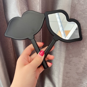 White Red Small Handheld Pocket <b>Makeup</b> Mirror Magnifying Lighted Customizable Private Label Mini Cosmetic Mirrors OEM Options - Product Image 4
