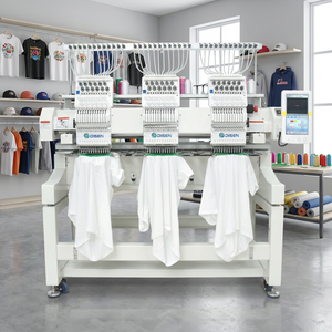 ¿Cuánto cuesta una máquina de bordar de 3 cabezales en China? Máquinas de bordar y coser OEM computarizadas para suéteres, gorras y camisetas de sobremesa. - Product Image 1