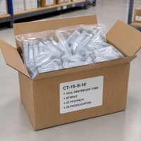 Tube de centrifugation stérile de 15 ml, emballage en sachet, tubes de centrifugation jetables pour la collecte et le test d'échantillons en laboratoire
