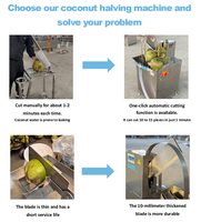 Zware hydraulische kokosnootsnijmachine, kokosnootsnijder, fruitpersmachine, extractor voor restaurantgebruik.