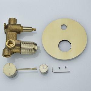 Interruptor de latón que se monta en la pared, mezcladores de baño ocultos, grifo moleteado, válvulas mezcladoras de ducha de baño con desviador - Product Image 5