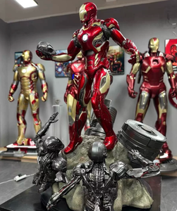 Statue Iron Man MK45, thème Marvel <span class=keywords><strong>Avengers</strong></span>, objet de collection pour les fans, résine peinte à la main, lumières LED artistiques, ultra-détail. - Product Image 4