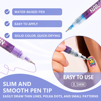 Marqueur pour vernis à ongles DIY, imperméable, effaçable, séchage rapide, encre vive, 12 couleurs, pour salon et usage domestique, design beauté, manucure, dessin artistique
