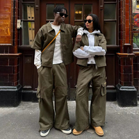 Produsen LOEM Kustom Kemeja Kerja dan Setelan Celana Overall Unisex Streetwear Tracksuit Setelan Jogger Kargo Berkualitas Tinggi