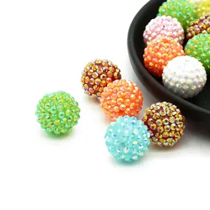 50pcs/bag Crystal Disco Balls 20mm Acrylic DIY Jewelry Accessories Drill Balls AB Color Balls Diamond Filled Beads