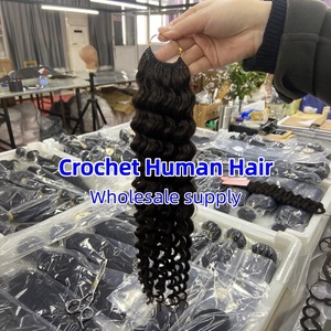 Extensions de <span class=keywords><strong>cheveux</strong></span> humains au crochet couleur plume, vente en gros, <span class=keywords><strong>cheveux</strong></span> <span class=keywords><strong>bouclés</strong></span> ombrés au crochet, <span class=keywords><strong>cheveux</strong></span> en vrac Deep Water Wave <span class=keywords><strong>pour</strong></span> tressage - Product Image 4