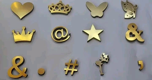 Lettres en miroir <span class=keywords><strong>3D</strong></span> de 10 cm, autocollants muraux en acrylique pour la décoration de la maison en DIY, mariage et thèmes, <span class=keywords><strong>design</strong></span> Art Déco écologique - Product Image 6