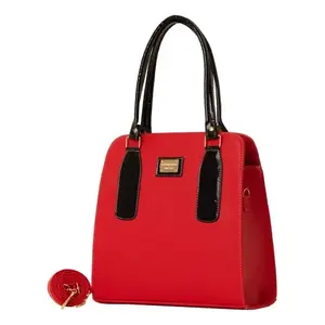 Bolso de mano Fana Cruz con estampado de serpiente roja para mujer, gran capacidad, dos asas, estilo informal, bolso de cuero M3872 - Product Image 4