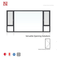 Top marque Design moderne Double vitrage fenêtre à battant Impact cadre en aluminium verre trempé pour Villa Windows système insonorisé