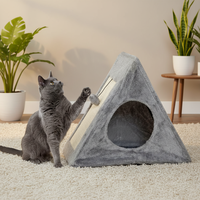 Nouveau Nid pour Chat Triangulaire en Sisal Écologique, Pliable et Créatif, Double Usage, Griffoir Triangulaire à Motif Uni, Confortable
